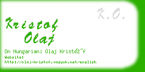 kristof olaj business card